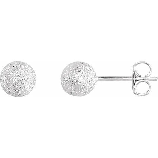 Sterling Silver Stardust Ball Earrings